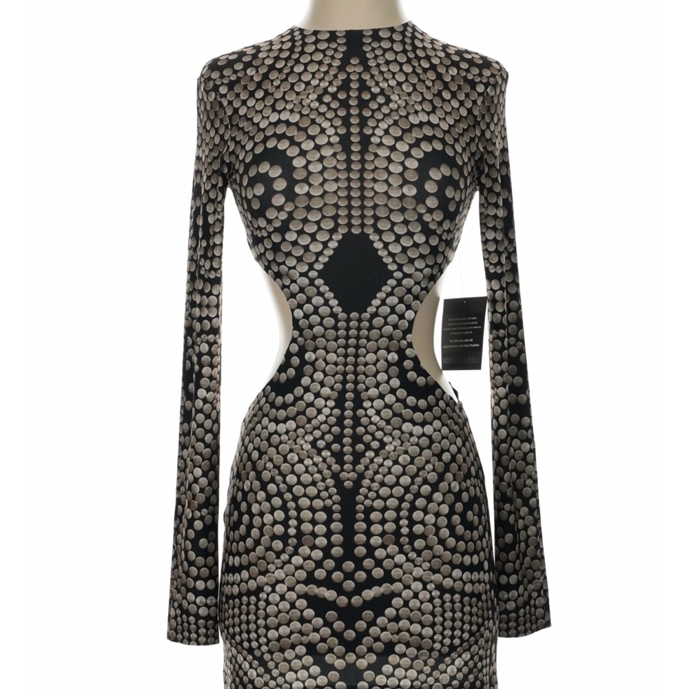 Norma Kamali size S Brand New with tags, Cutout Long-Sleeve Bodycon Dress